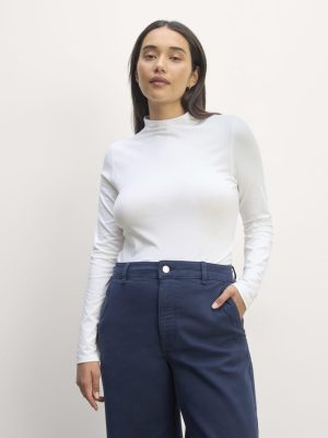 The Form Funnel-Neck Tee | White