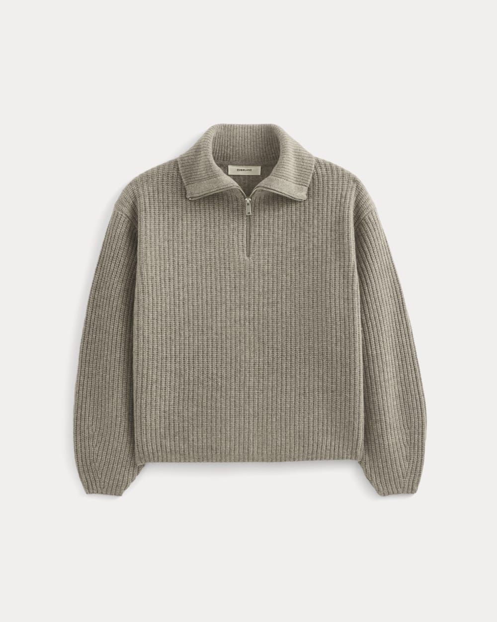 The Half-Zip Sweater in Luxe Merino | Heather Soft Taupe - Image 2