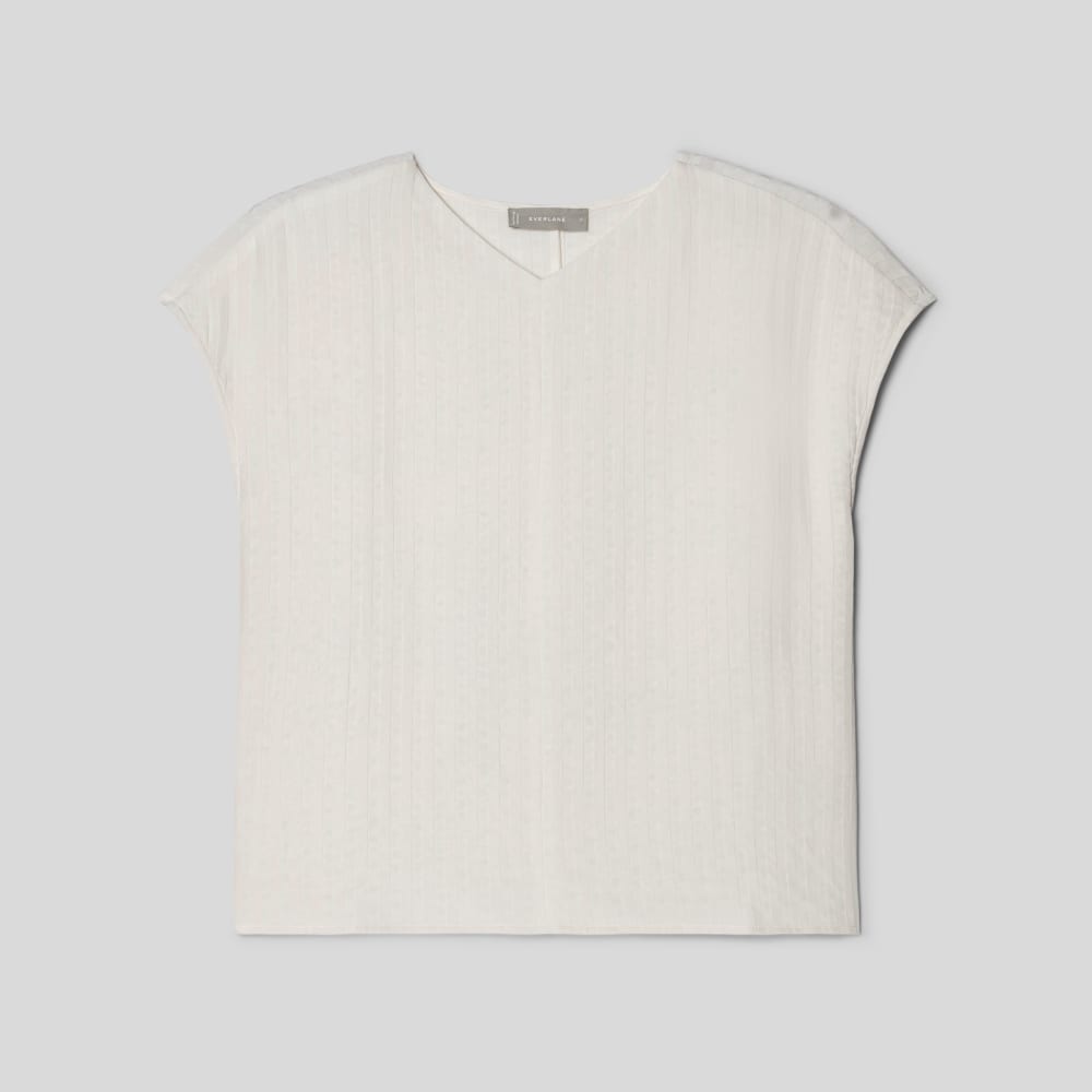 The City Stripe V-Neck Top | Bone - Image 2