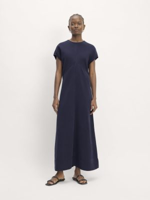 The TENCEL? Short-Sleeve Midi Dress | Navy