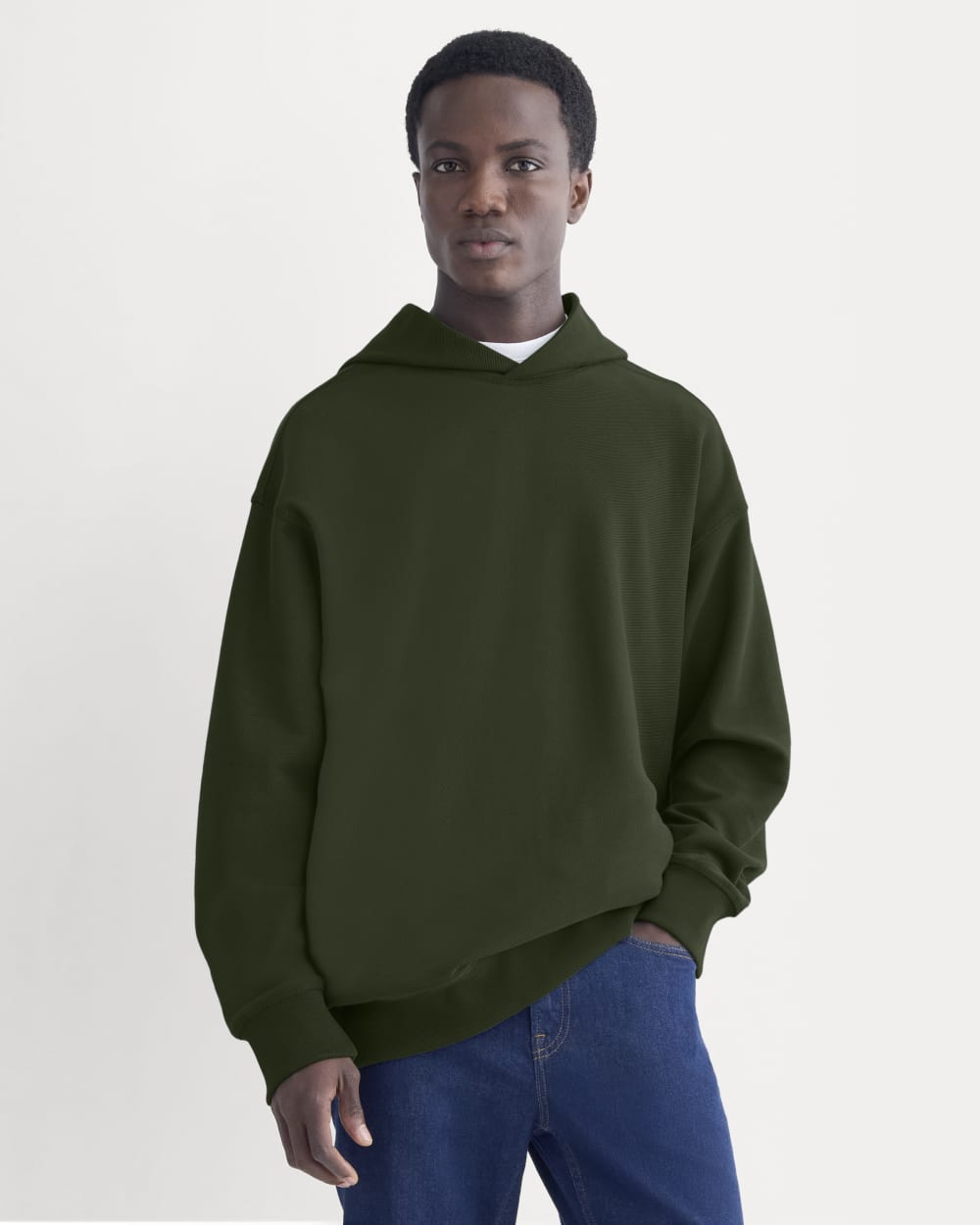 Twill Terry Jacquard Hoodie | Dark Forest